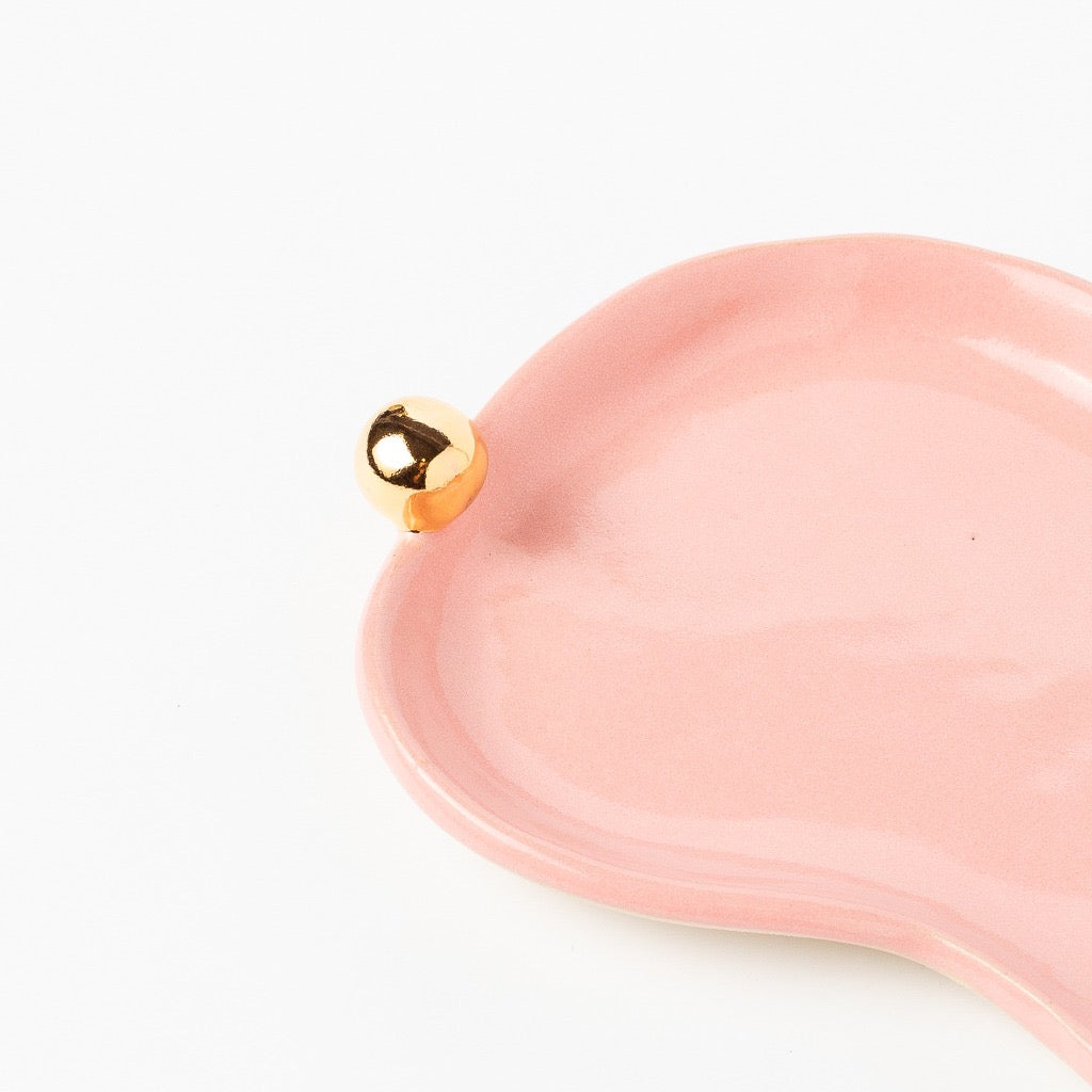 bandeja donna mini rosa com ouro