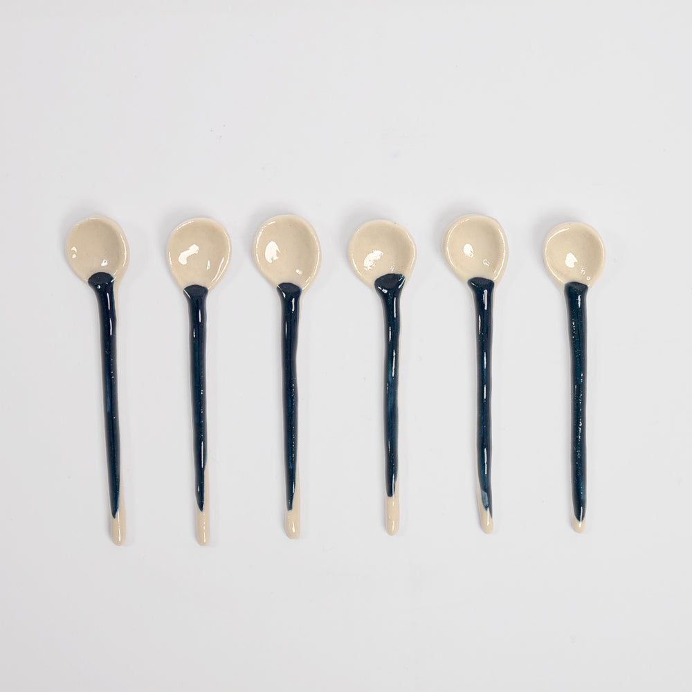 colheres porcelana azul marinho cj. 6