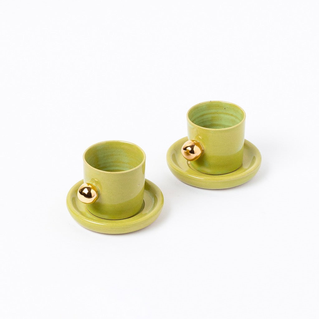 xícara lina com ouro verde oliva cj. 2