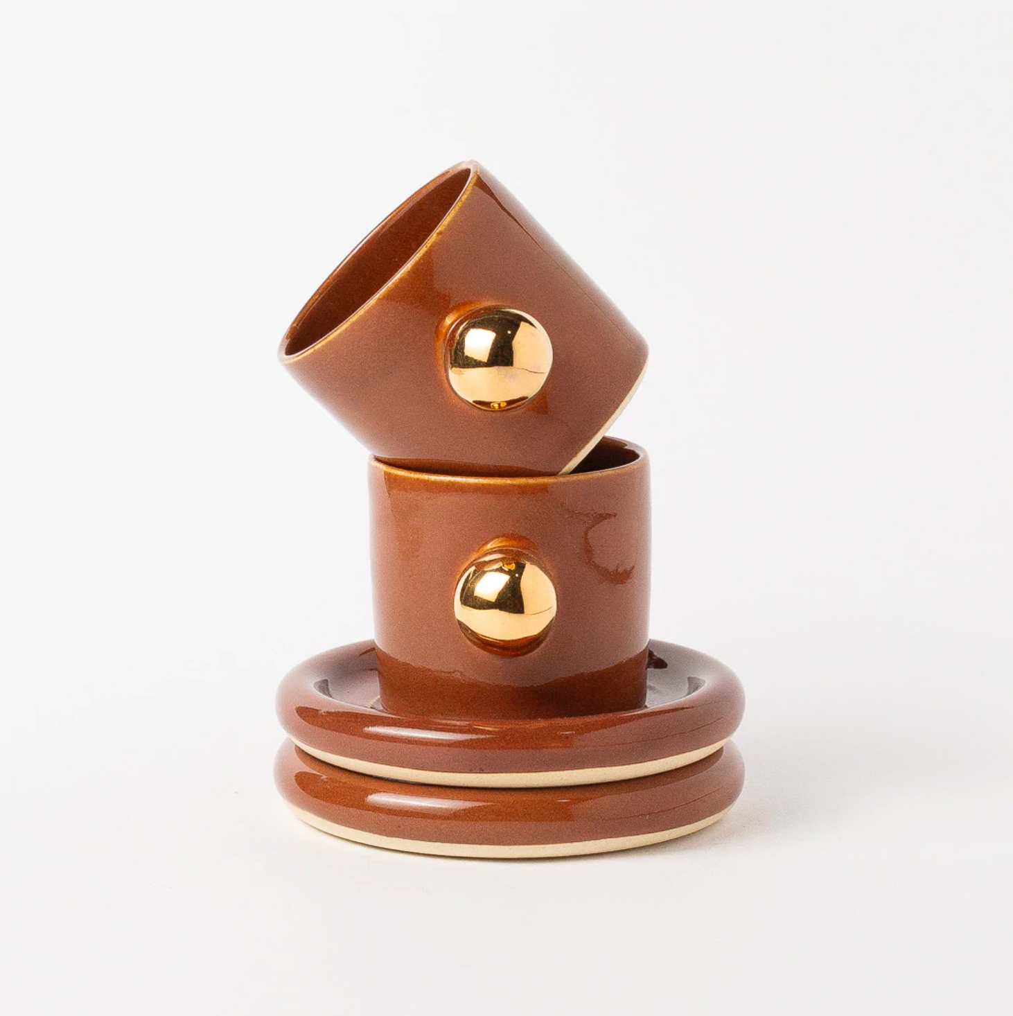 xícara lina com ouro marrom cj. 2