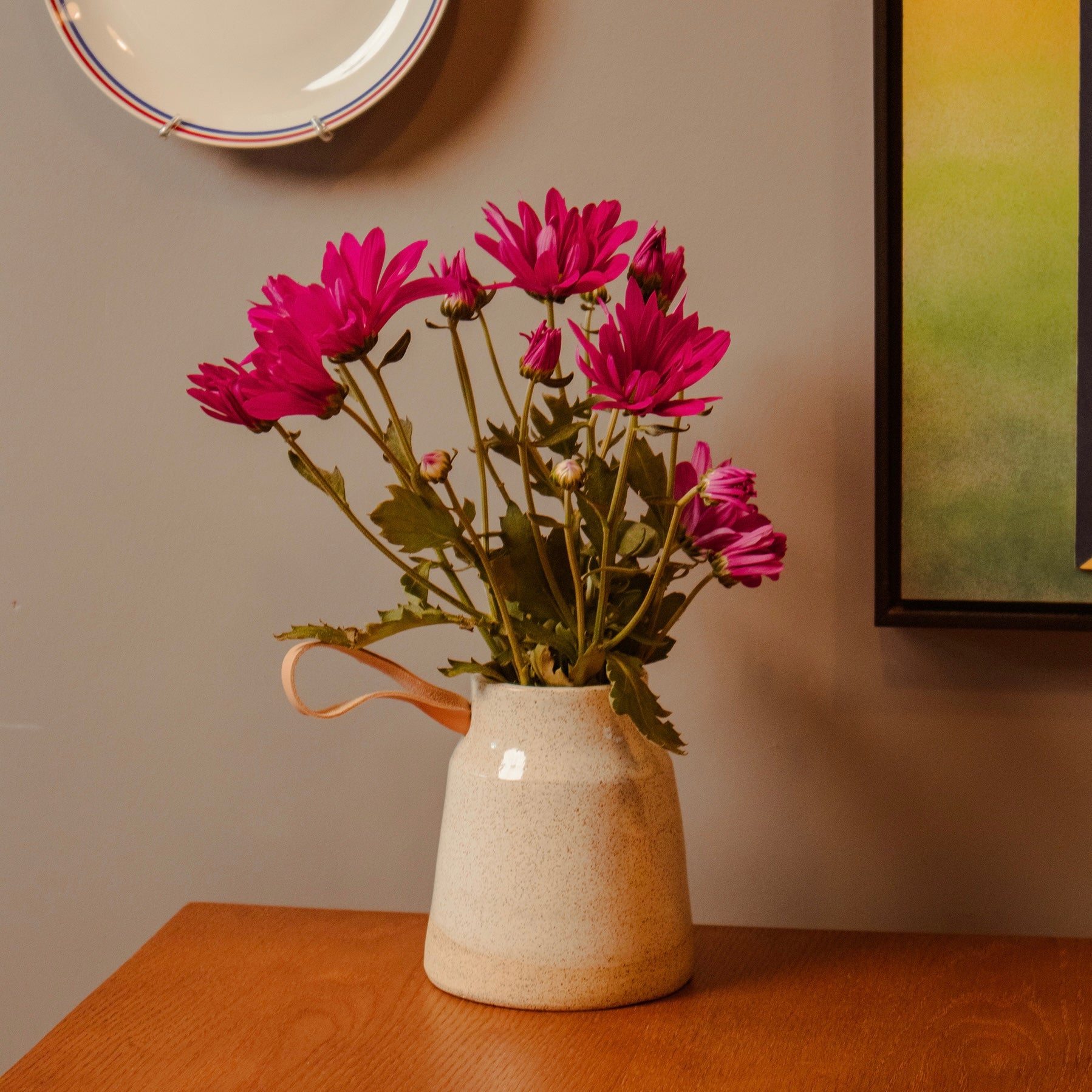 vaso areia com couro