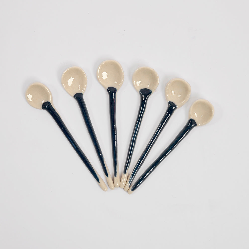 colheres porcelana azul marinho cj. 6