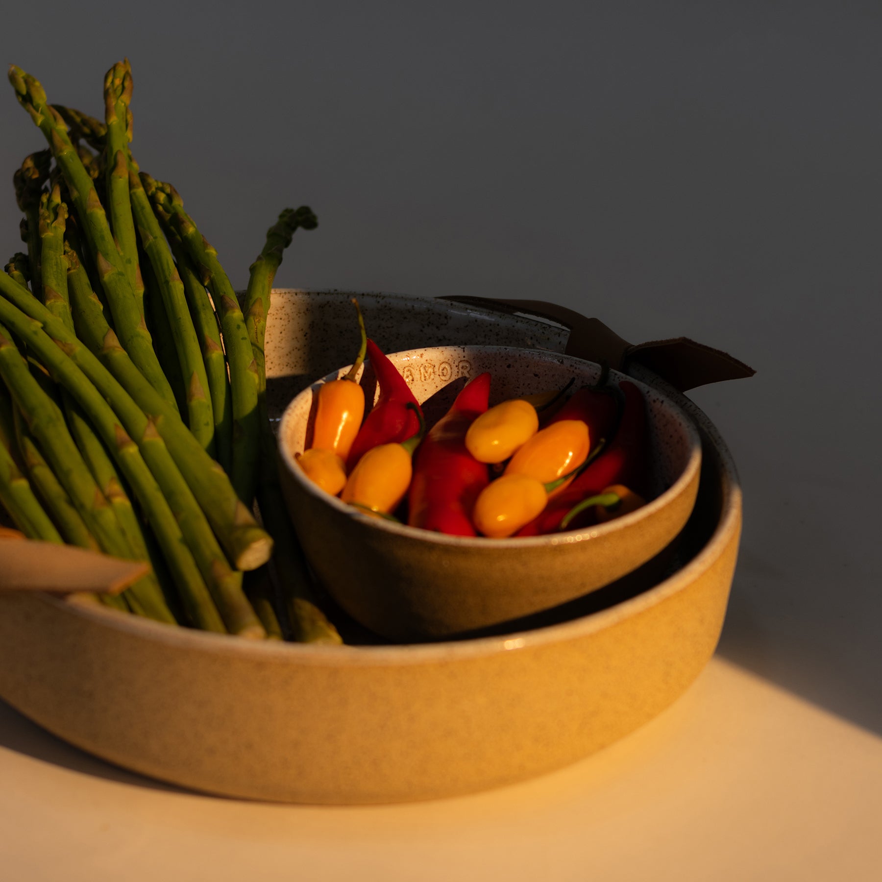 bandeja areia com couro