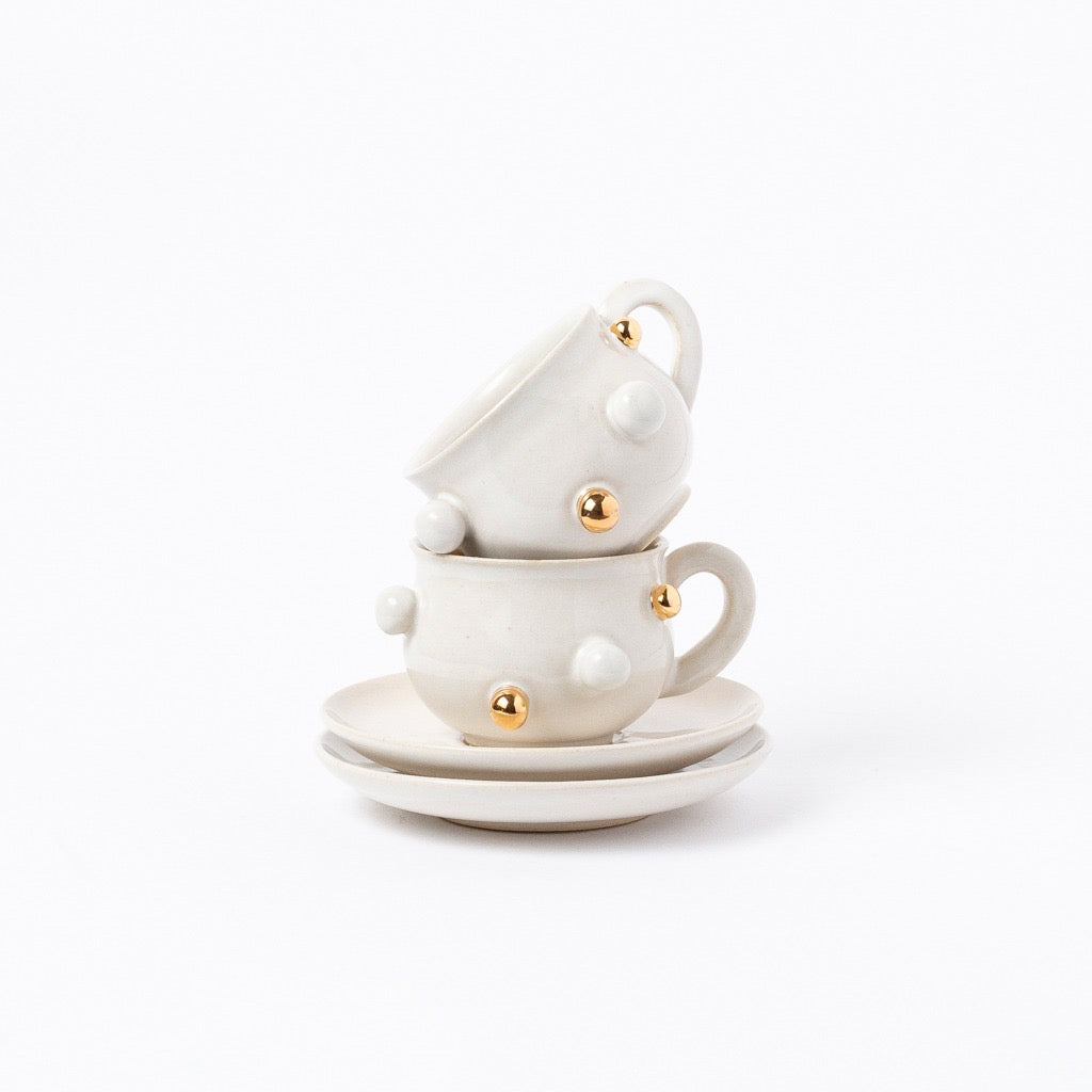 xícara bruxelas com ouro branca cj. 6