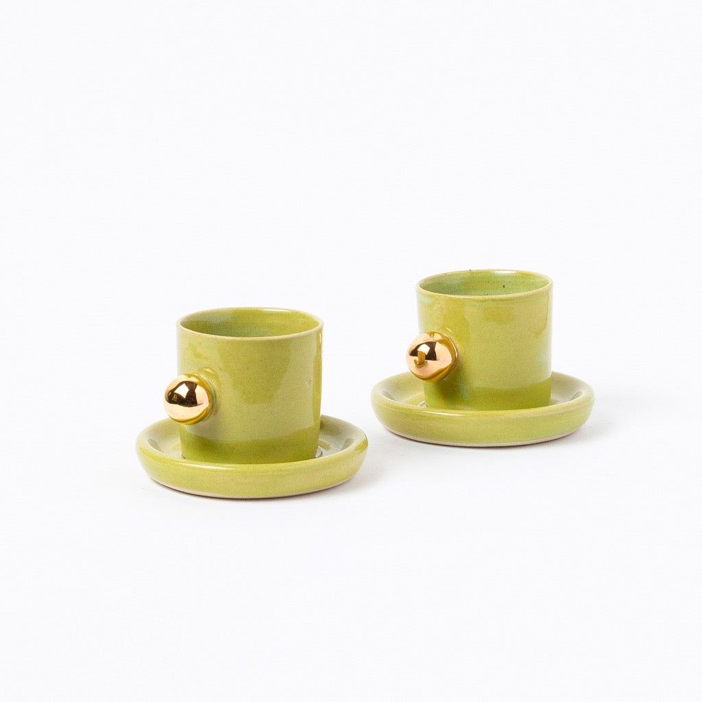 xícara lina com ouro verde oliva cj. 2