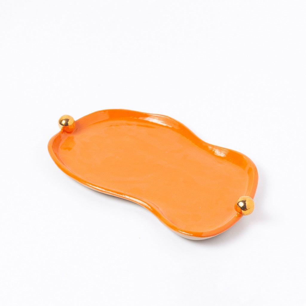 bandeja donna laranja com ouro