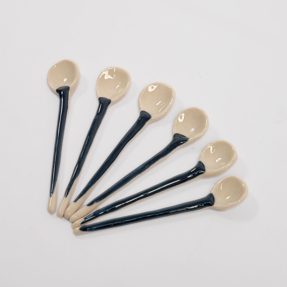 colheres porcelana azul marinho cj. 6