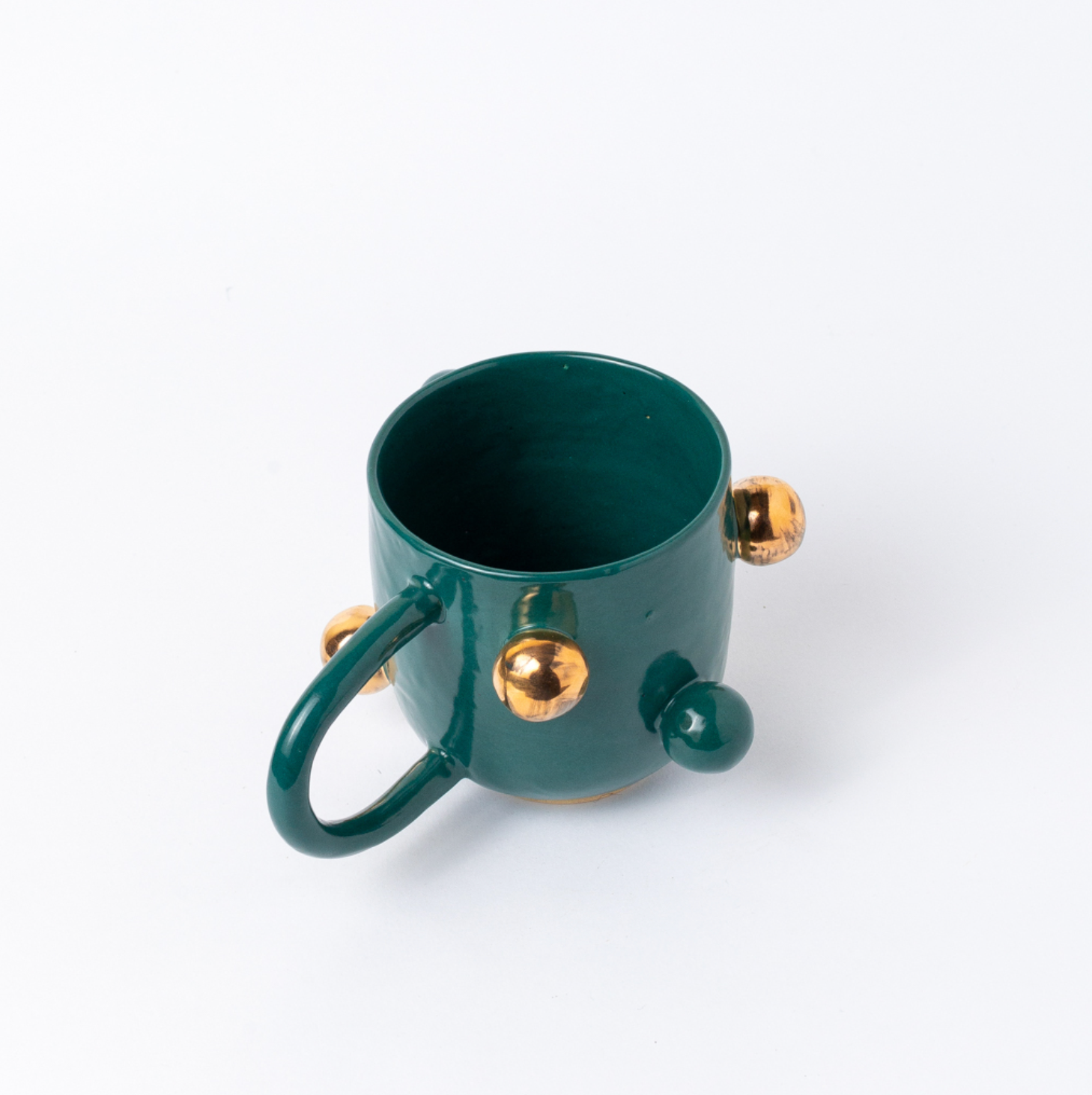 caneca bruxelas com ouro alternado esmeralda