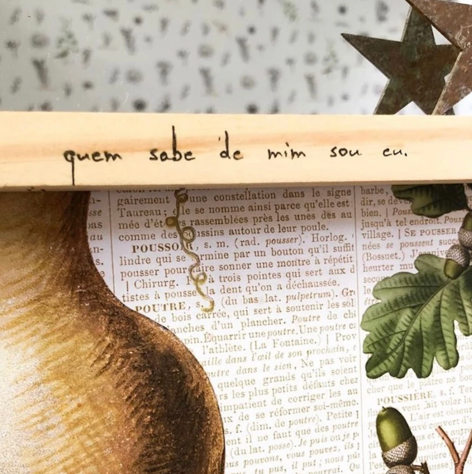 quadro espelho com frase